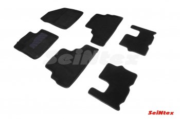 4 999 р. Комплект 3D ковриков в салон (ворсовые / чёрные) Seintex  Hyundai Santa Fe  4 TM (2018-2024). Увеличить фотографию 1