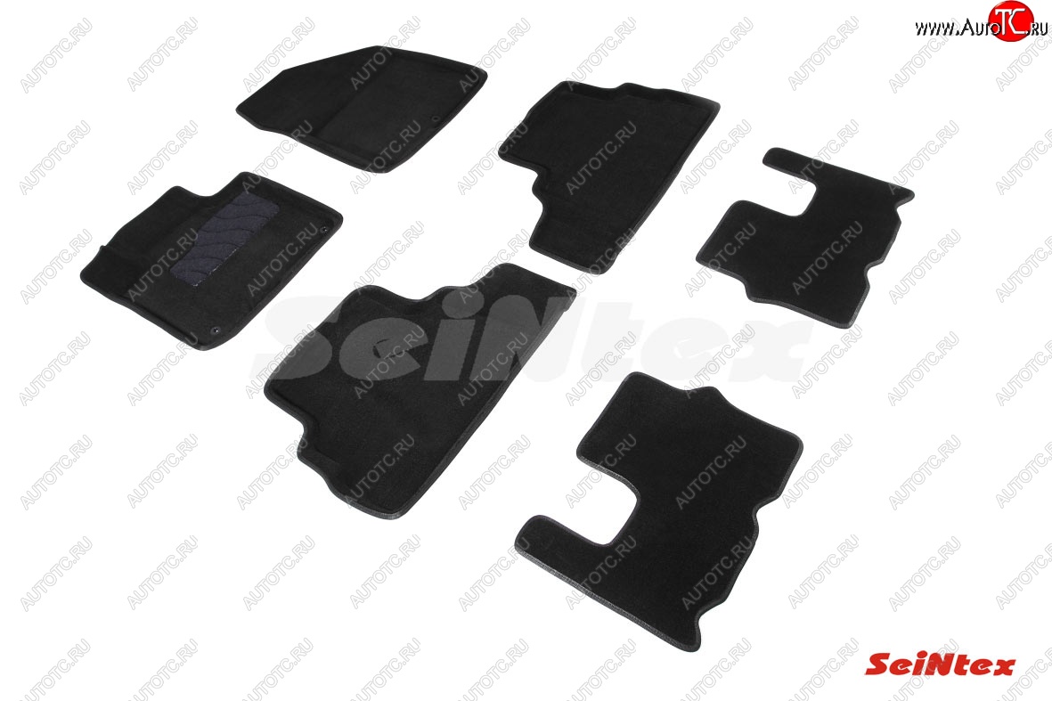 4 999 р. Комплект 3D ковриков в салон (ворсовые / чёрные) Seintex  Hyundai Santa Fe  4 TM (2018-2024)
