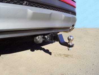 17 999 р. Фаркоп (тягово-сцепное устройство) TCC Hyundai Santa Fe 4 TM дорестайлинг (2018-2021) (Оцинкованный, шар E). Увеличить фотографию 1