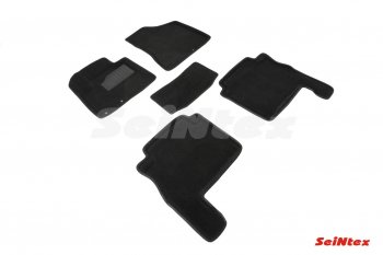 4 999 р. Комплект 3D ковриков в салон (ворсовые / чёрные) Seintex  Hyundai Santa Fe  2 CM (2009-2012). Увеличить фотографию 1