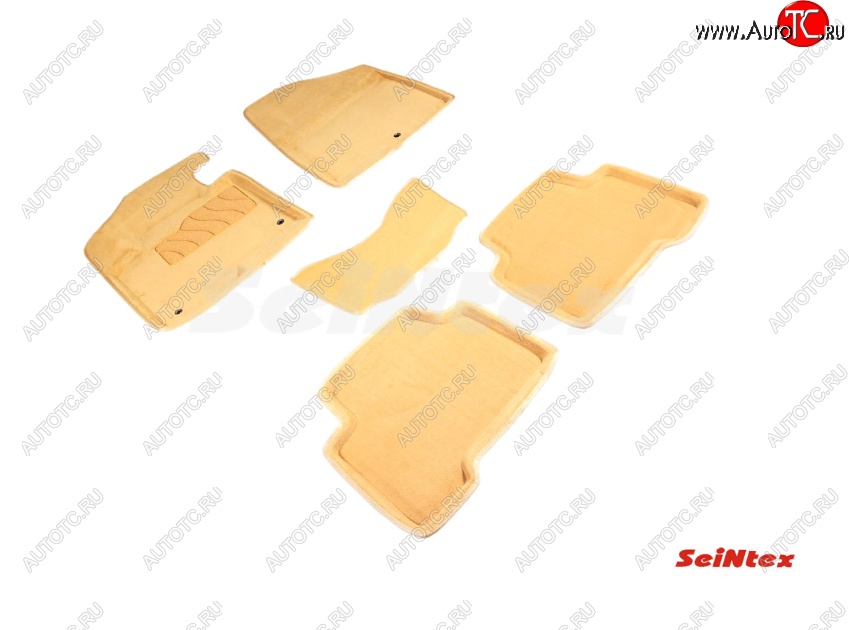 4 299 р. Комплект ковриков в салон Seintex (3D)  Hyundai Santa Fe  3 DM (2012-2016) (Черный)
