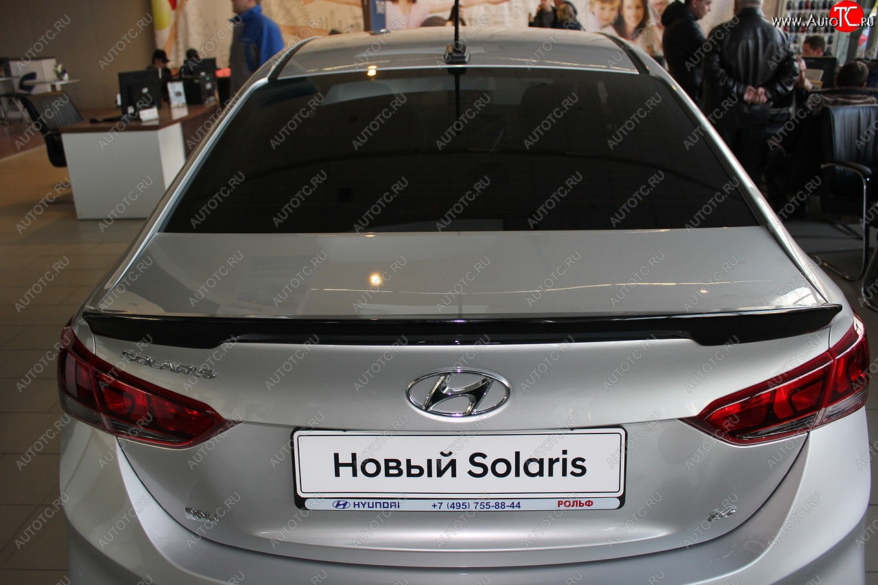 3 899 р. Спойлер на крышку багажника Автократ Hyundai Solaris 2 HCR дорестайлинг (2017-2020) (Неокрашенный)