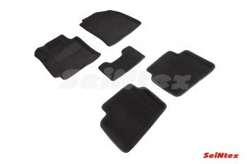 4 299 р. Комплект 3D ковриков в салон (ворсовые / чёрные) Seintex KIA Rio X-line (2017-2021). Увеличить фотографию 1