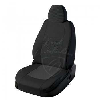 5 199 р. Чехлы для сидений Lord Autofashion Турин (жаккард, раздельная спинка)  Hyundai Solaris  2 (2017-2020) (Черный, вставка Мокка). Увеличить фотографию 1