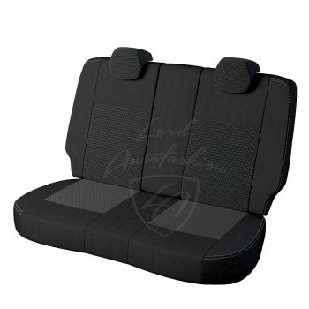 5 199 р. Чехлы для сидений Lord Autofashion Турин (жаккард, раздельная спинка)  Hyundai Solaris  2 (2017-2020) (Черный, вставка Мокка). Увеличить фотографию 2