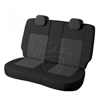 5 199 р. Чехлы для сидений Lord Autofashion Турин (жаккард, раздельная спинка)  Hyundai Solaris  2 (2017-2020) (Черный, вставка Тома серый). Увеличить фотографию 2