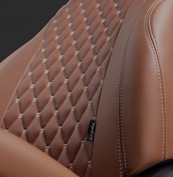 16 999 р. Чехлы для сидений Lord Autofashion Байрон (экокожа, спинка 60/40, 3 г-образных подголовника)  Hyundai Solaris  2 (2017-2022) (Коричневый, вставка коричневая, строчка бежевая). Увеличить фотографию 2