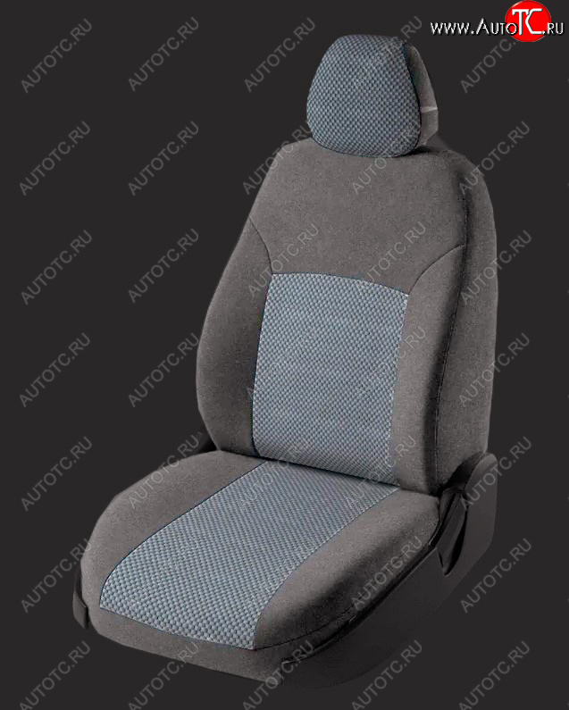 6 649 р. Чехлы для сидений Lord Autofashion Дублин (жаккард, спинка 60/40, 3 Г-образных подголовника)  Hyundai Solaris  2 (2017-2022) (Серый, вставка Стежок Серый)