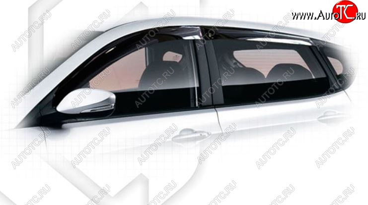 1 839 р. Дефлектора окон CA-Plastic  Hyundai Solaris  1 хэтчбек (2010-2014) (Classic полупрозрачный, Без хром.молдинга)
