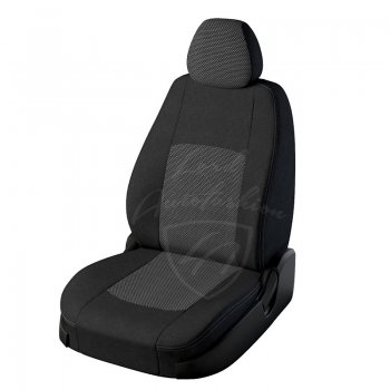 5 299 р. Чехлы для сидений Lord Autofashion Турин (жаккард, раздельная спинка)  Hyundai Solaris ( 1 хэтчбек,  1 хэтчбэк) (2010-2017) (Черный, вставка Тома серый). Увеличить фотографию 1