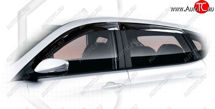 1 839 р. Дефлектора окон CA-Plastic  Hyundai Solaris  1 хэтчбэк (2014-2017) (Classic полупрозрачный, Без хром.молдинга)