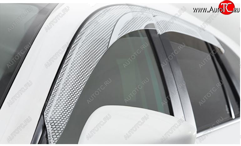 2 349 р. Дефлектора окон CA-Plastic  Hyundai Solaris  1 хэтчбэк (2014-2017) (Серия Art графит, Без хром.молдинга)