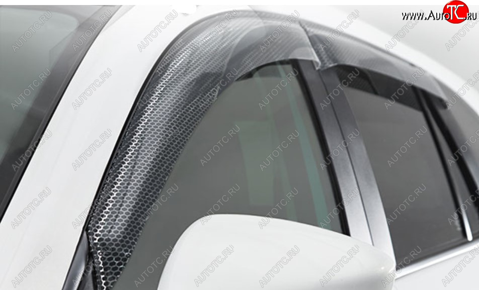 2 349 р. Дефлектора окон CA-Plastic  Hyundai Solaris  2 (2020-2022) (Серия Art графит, Без хром молдинга, Крепление только на скотч)