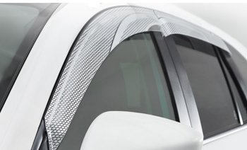 2 349 р. Дефлектора окон CA-Plastic  Hyundai Solaris  2 (2020-2022) (Серия Art серебро, Без хром молдинга, Крепление только на скотч). Увеличить фотографию 1