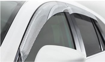 Дефлектора окон Hyundai Solaris RB дорестайлинг седан  (2010-2014) CA-Plastic. (Серия Art серебро, Без хром.молдинга, Крепление только на скотч)Цена: 2 149 р.. Увеличить фотографию 2