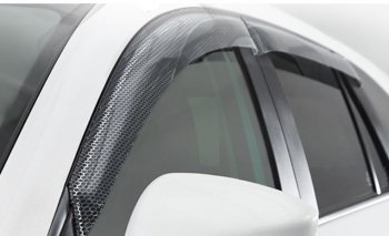 2 349 р. Дефлектора окон CA-Plastic  Hyundai Solaris  1 седан (2010-2014) (Серия Art графит, Без хром.молдинга, Крепление только на скотч). Увеличить фотографию 2