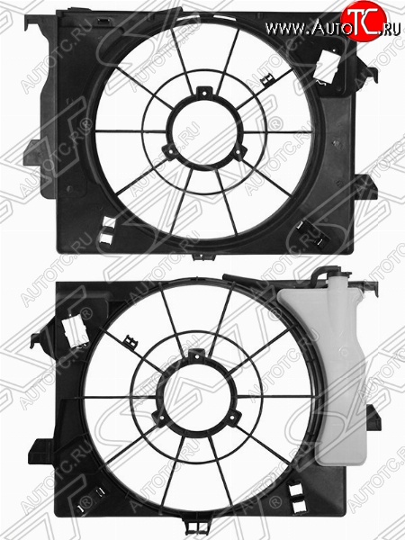 2 199 р. Диффузор радиатора SAT Hyundai Solaris 1 хэтчбэк RBr рестайлинг (2014-2017)
