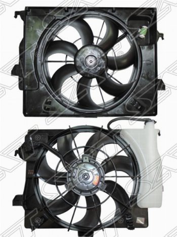 3 899 р. Диффузор радиатора в сборе SAT  Hyundai Solaris ( 1 седан,  1 хэтчбек,  1 хэтчбэк) (2010-2017), KIA Rio  3 QB (2011-2017). Увеличить фотографию 1