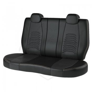 Комплект чехлов для сидений Hyundai Solaris RB дорестайлинг седан  (2010-2014) Lord Autofashion Денвер (экокожа). (Чёрный, вставка чёрная)Цена: 9 099 р.. Увеличить фотографию 2
