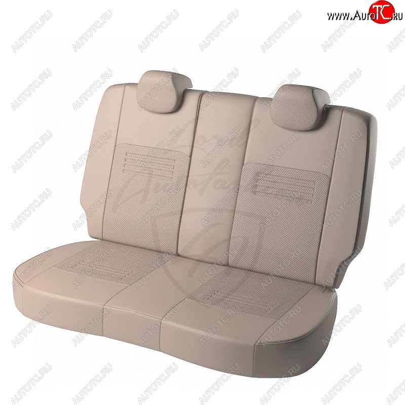 8 599 р. Чехлы для сидений Lord Autofashion Турин (экокожа, раздельная спинка)  Hyundai Solaris  1 седан (2010-2017) (Бежевый, вставка Бежевая)