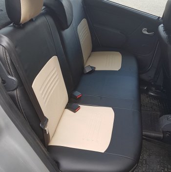 Комплект чехлов для сидений Hyundai Solaris RB рестайлинг седан (2014-2017) Lord Autofashion Турин (экокожа, раздельная спинка). (Чёрный, вставка бежевая)Цена: 5 899 р.. Увеличить фотографию 4