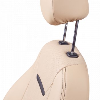Комплект чехлов для сидений Hyundai Solaris RB дорестайлинг седан  (2010-2014) Lord Autofashion Турин 2 (экокожа, раздельная спинка). (Бежевый/Бежевый/Чёрный/Бежевый)Цена: 7 799 р.. Увеличить фотографию 5