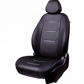 Комплект чехлов для сидений Hyundai Solaris RB рестайлинг седан (2014-2017) Lord Autofashion Турин 2 (экокожа, раздельная спинка). (Серый/Серый/Чёрный/Чёрный)Цена: 7 999 р.. Увеличить фотографию 1