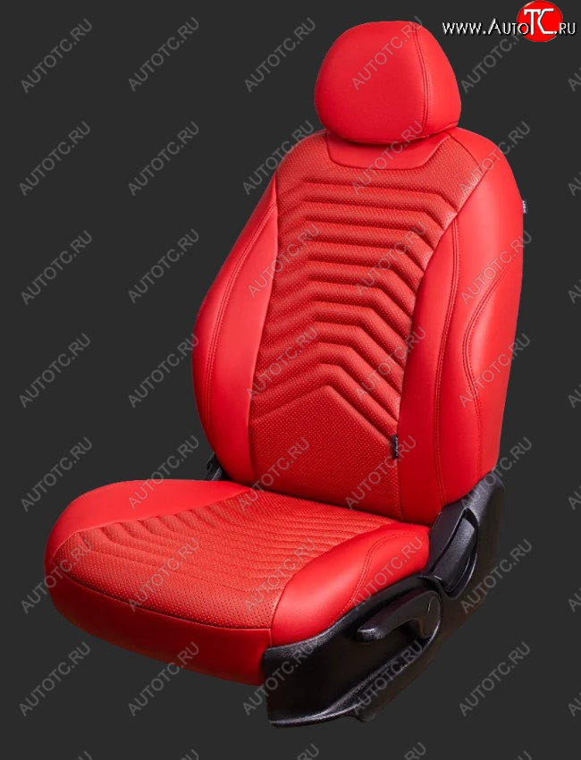 18 749 р. Чехлы для сидений Lord Autofashion Байрон ПРЕЗИДЕНТ (экокожа, спинка 60/40, 2 Г-образных подголовника)  Hyundai Solaris  1 седан (2010-2017) (Красный, вставка красная, строчка красная)