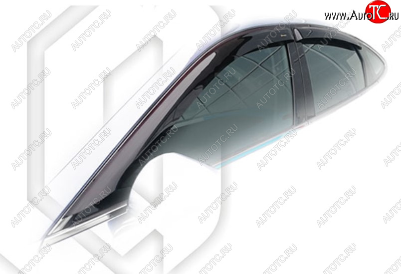2 169 р. Дефлектора окон CA-Plastic  Hyundai Sonata  DN8 (2019-2024) (Classic полупрозрачный, Без хром молдинга)
