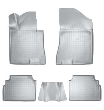 2 889 р. Коврики салонные Noplast (3D)  Hyundai Sonata  DN8 (2019-2024) (Серые). Увеличить фотографию 1