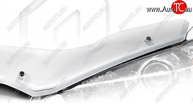 3 379 р. Дефлектор капота CA-Plastiс exclusive  Hyundai Sonata  EF (2001-2013) (Шелкография серебро)