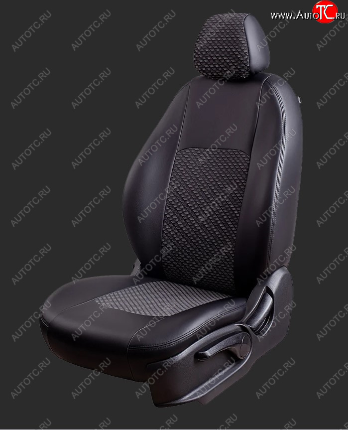 5 399 р. Чехлы для сидений Lord Autofashion Турин (экокожа/жаккард, спинка 40/60, 2 П- и 1 Г-образных подголовника)  Hyundai Sonata  EF (2001-2013) (Черный, вставка Черный Люкс-94)