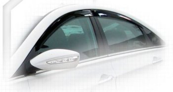 2 079 р. Дефлектора окон CA-Plastiс  Hyundai Sonata  YF (2009-2014) (Classic полупрозрачный, Без хром.молдинга, Крепление только на скотч). Увеличить фотографию 1