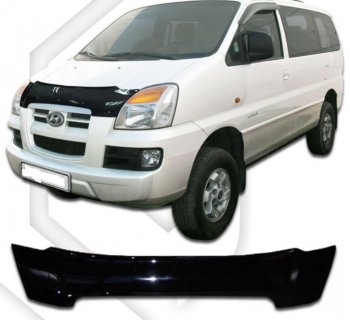 2 259 р. Дефлектор капота (Кузов: kmjwwh) CA-Plastic  Hyundai Starex/H1  A1 (2004-2007) (Classic черный, Без надписи). Увеличить фотографию 1