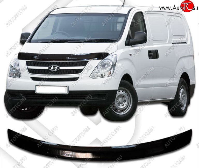 2 259 р. Дефлектор капота CA-Plastiс  Hyundai Starex/Grand Starex/H1  2 TQ (2014-2018) (Classic черный, Без надписи)
