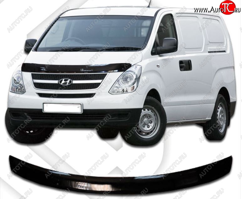 1 999 р. Дефлектор капота CA-Plastic  Hyundai Starex/Grand Starex/H1  2 TQ (2007-2018) (Classic черный, Без надписи)