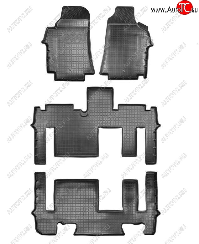5 289 р. Коврики салонные Noplast (3 ряда) Hyundai Starex/Grand Starex/H1 2 TQ 2 рестайлинг (2018-2024) (Серый)