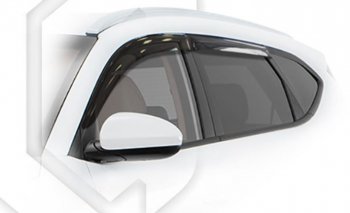1 989 р. Дефлектора окон CA-Plastiс Hyundai Tucson 3 TL дорестайлинг (2015-2018) (Classic полупрозрачный, Без хром.молдинга). Увеличить фотографию 1