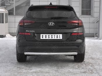 Защита заднего бампера (Ø63 мм, нержавейка) Russtal Hyundai Tucson 3 TL рестайлинг (2018-2021)