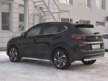 14 899 р. Защита заднего бампера (Ø63 мм, нержавейка) SLITKOFF  Hyundai Tucson  TL (2018-2021) рестайлинг. Увеличить фотографию 2