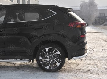 16 999 р. Защита заднего бампера (Ø63 мм, нержавейка) RUSSTAL Hyundai Tucson TL рестайлинг (2018-2021). Увеличить фотографию 2