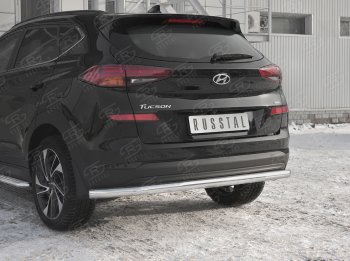 16 999 р. Защита заднего бампера (Ø63 мм, нержавейка) RUSSTAL Hyundai Tucson TL рестайлинг (2018-2021). Увеличить фотографию 3