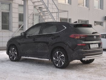 18 999 р. Защита заднего бампера (Ø63/42 мм, нержавейка) SLITKOFF Hyundai Tucson TL рестайлинг (2018-2021). Увеличить фотографию 2