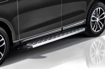 19 749 р. Порожки для ног Slitkoff Premium  Hyundai Tucson  3 TL (2018-2021) (Silver). Увеличить фотографию 2