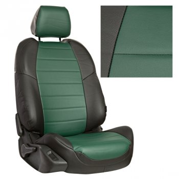 13 849 р. Чехлы сидений AUTOPILOT Экокожа (Раздельная 40/60 + вырез под подлокотник, 2 П- и 3 Г-образных подголовника)  Hyundai Tucson  4 NX4 (2020-2022) (Черный + Зеленый). Увеличить фотографию 1