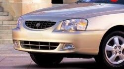 3 599 р. Передний бампер Стандартный  Hyundai Accent  седан ТагАЗ (2001-2012) (Окрашенный). Увеличить фотографию 1