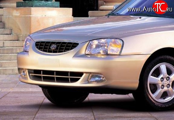 3 599 р. Передний бампер Стандартный  Hyundai Accent  седан ТагАЗ (2001-2012) (Окрашенный)