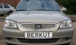 4 199 р. Декоративная вставка решетки радиатора Berkut Hyundai Accent седан ТагАЗ (2001-2012). Увеличить фотографию 1