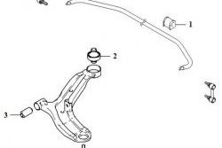 889 р. Полиуретановый сайлентблок нижнего рычага передней подвески (задний) Точка Опоры  Hyundai Accent  седан ТагАЗ - Verna  2 MC. Увеличить фотографию 2