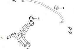 739 р. Полиуретановый сайлентблок нижнего рычага передней подвески (задний) Точка Опоры  Hyundai Accent  седан ТагАЗ - Verna  2 MC. Увеличить фотографию 2